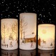 Eldnacele Flammenlose Weihnachtskerzen flackernd mit 6-Stunden-Timer Schneemann echte Wachskerzen LED-Lichter für Weihnachten Heimdekoration betrieben mit 2 AA-Batterien - BSGWPAMK