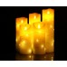 LED flammenlose Kerze mit eingebetteter Lichterkette 5-teiliger LED-Kerze Fernbedienung mit 10 Tasten 24-Stunden-Timer-Funktion tanzende Flamme echtes Wachs batteriebetrieben. Elfenbeinweiß - BSJZEN2W