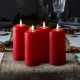 Lights4fun TruGlow® 4er Set rote Kerzen Adventskranz mit warmweißer LED Flamme und Timer 15cm batteriebetrieben - BQJUW1Q8