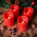 Nipach GmbH 4 LED Echt Wachs Kerzen rot mit Flackereffekt Batterie Fernbedienung Weihnachtsdeko Weihnachtskerzen Wachskerzen Adventskerzen Stimmungslicht Xmas - BQHIHEEK