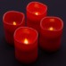Nipach GmbH 4 LED Echt Wachs Kerzen rot mit Flackereffekt Batterie Fernbedienung Weihnachtsdeko Weihnachtskerzen Wachskerzen Adventskerzen Stimmungslicht Xmas - BQHIHEEK