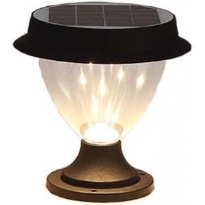 Xungzl LED Dimmbare Outdoor-Postleuchte wasserdichtes Solar schwarz verhängt Säulenbeleuchtung kreative Garten-Dekoration Pole Laterne Lampe energiesparende Haushaltsrettungssäule - BSCHOVH9