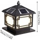 Xungzl LED Solar wasserdicht IP65. Vintage Outdoor-Post-Licht kreativer quadratischer Garten-Dekoration-Außen-Pfosten-Laterne Acryl-Lampenschirm Metallmaterial-Säulen-Leuchten außerhalb von Pole La - BZMBA2NA