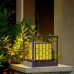 Xungzl Solar wasserdicht LED Outdoor-Post-Licht schwarzer Metallrahmen mit Imitation Marmorlampenschirm einfache Außen-Postlaterne IP65. Säulenleuchten Garten außerhalb der Pole Laterne Lampe - BQFGPN4M