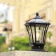 Xungzl Wasserdicht schwarz-Finish-Outdoor-Post-Licht Glaslampenschirm mit Mustern einfachen Außen-Pfostenlaterne kreative Garten-Dekorations-Säulen-Leuchten außerhalb von Pole Laterne Lampe - BQMLFE7H