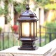 Xungzl Weinlesebraun-Finish-Outdoor-Nachlicht klare Glaslampenschirm mit Streifen wasserdicht IP65. Säulenlichter kreative Garten-Dekorations-Pole-Laterne-Lampe Säulenbeleuchtung Größe : S - BITLL5N9